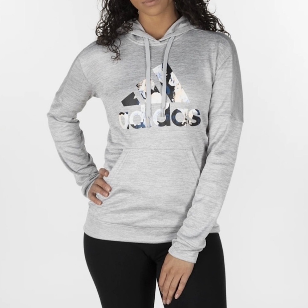 Adidas Floral Gray Hoodie